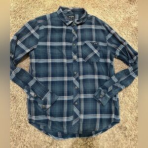 Billabong Blue Checkered Button-Down Shirt